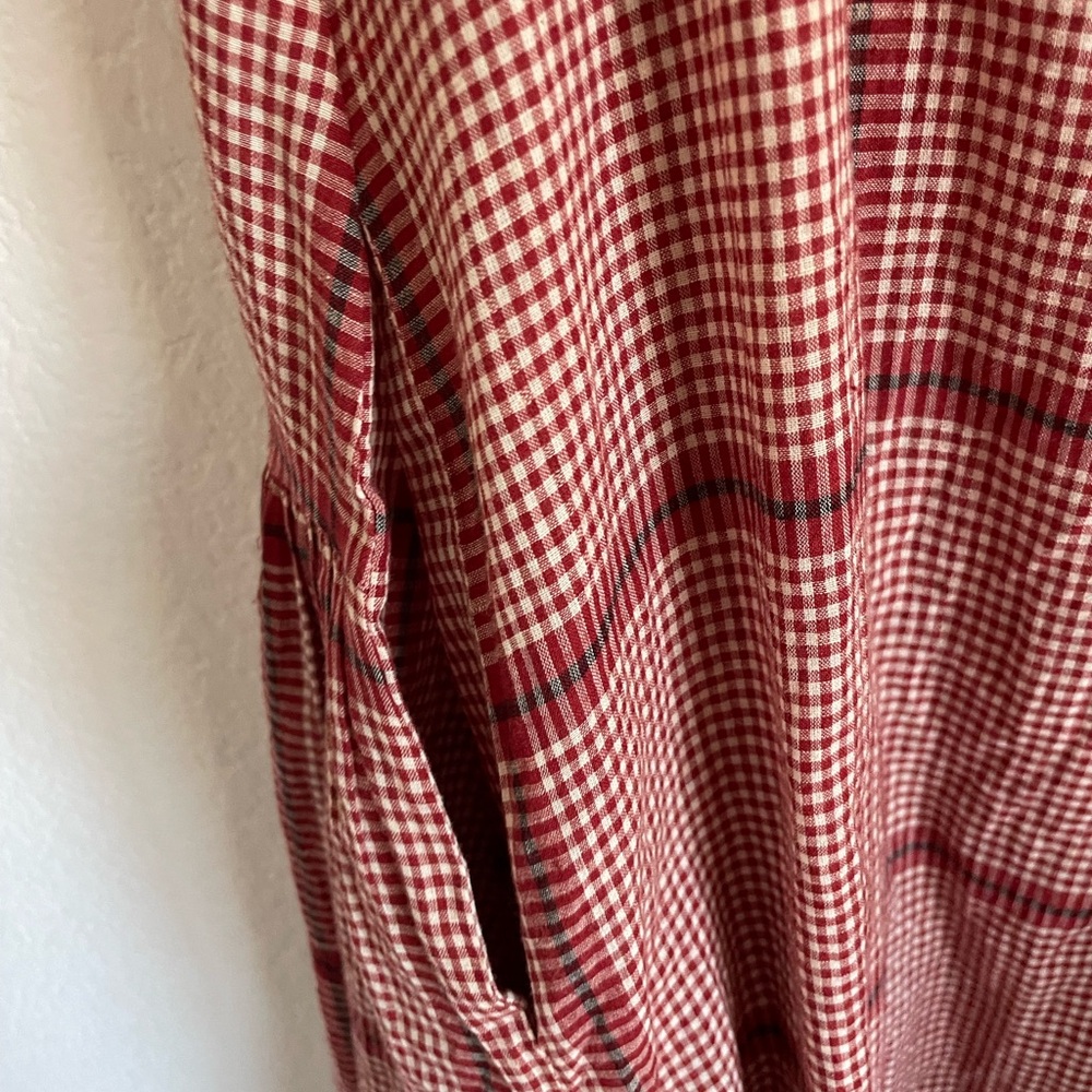 World of Crow Elegant Red Checkered Midi Dress - Picture 4 of 8